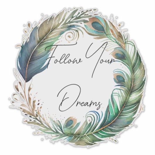 Peacock Feathers Dream Sticker (Voorkant)