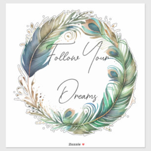 Peacock Feathers Dream Sticker