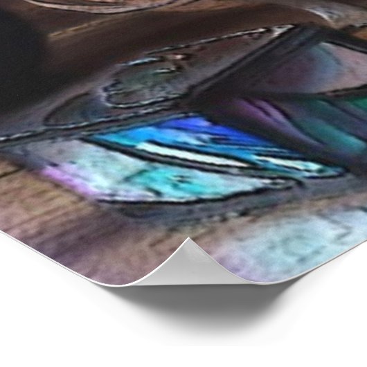 Peacock Feathers Drinkware Kerosene Lamp Poster (Hoek)