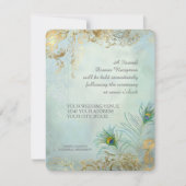 Peacock Feathers Elegant Wedding Dinner Reception Kaart (Voorkant)