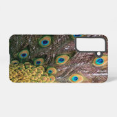 Peacock Feathers Emerald Green en Gold Samsung Galaxy Hoesje (Achterkant horizontaal)