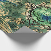 Peacock Feathers en Butterfly Cadeaupapier (Hoek)