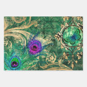 Peacock Feathers en Butterfly Inpakpapier Vel (Voorkant 3)