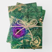 Peacock Feathers en Butterfly Inpakpapier Vel (In situ)