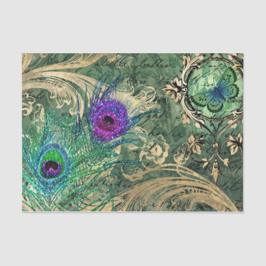 Peacock Feathers Ephemera Tissuepapier (Voorkant)