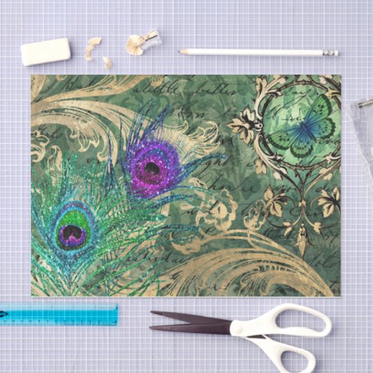 Peacock Feathers Ephemera Tissuepapier (Craft)