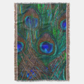 Peacock Feathers Etching Style Deken (Voorkant Verticaal)