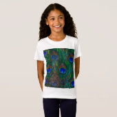 Peacock Feathers Etching Style T-shirt (Voorkant volledig)