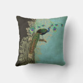 Peacock Feathers Etsen - Keukeninrichting Kussen (Achterkant)