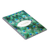 Peacock Feathers Exotic Wild Waterverf Pattern Notitieboek (Rechterzijde)