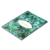 Peacock Feathers Exotic Wild Waterverf Pattern Notitieboek (Linkerzijde)