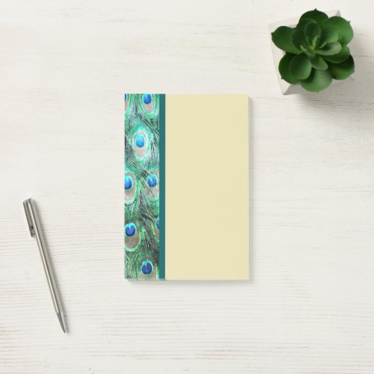 Peacock Feathers Exotic Wild Waterverf Pattern Post-it® Notes (Kantoor)