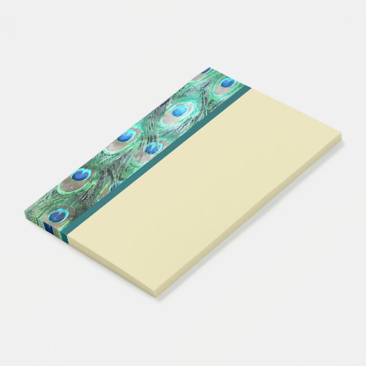 Peacock Feathers Exotic Wild Waterverf Pattern Post-it® Notes (Schuin)