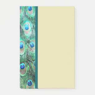 Peacock Feathers Exotic Wild Waterverf Pattern Post-it® Notes