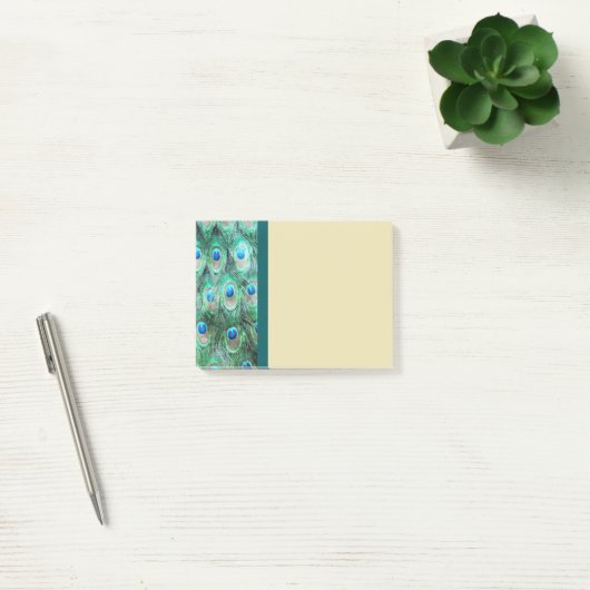 Peacock Feathers Exotic Wild Waterverf Pattern Post-it® Notes (Kantoor)