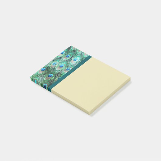 Peacock Feathers Exotic Wild Waterverf Pattern Post-it® Notes (Schuin)