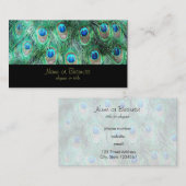 Peacock Feathers Exotic Wild Waterverf Pattern Visitekaartje (Voorkant / Achterkant)