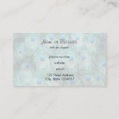 Peacock Feathers Exotic Wild Waterverf Pattern Visitekaartje (Achterkant)