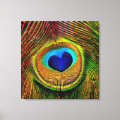 Peacock Feathers Eye of Love Canvas Afdruk (Voorkant)