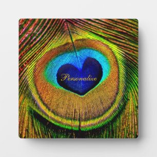 Peacock Feathers Eye of Love met Name Fotoplaat