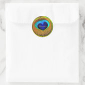 Peacock Feathers Eye of Love met Name Ronde Sticker (Tas)