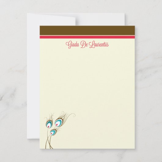 Peacock Feathers Flat (Giada de Laurentiis) Notitiekaartje (Voorkant)