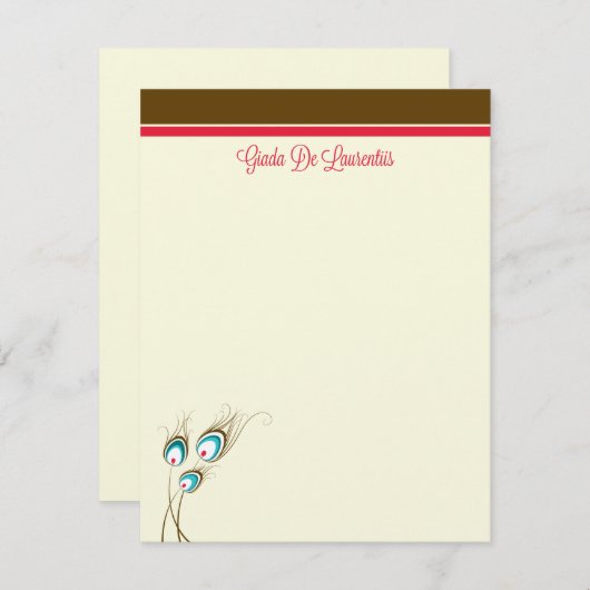 Peacock Feathers Flat (Giada de Laurentiis) Notitiekaartje (Voorkant / Achterkant)