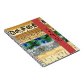 Peacock Feathers, Flowers, Leaves, Jouw naam Notitieboek (Rechterzijde)