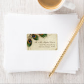 Peacock & Feathers Formal Wedding Matching Address Etiket (Insitu)