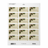 Peacock & Feathers Formal Wedding Matching Address Etiket (Full Sheet)