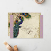 Peacock Feathers Formeel Dank je wel, notitie lave Notitiekaartje (Voorkant / Achterkant in situ)