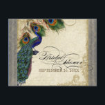 Peacock & Feathers Formeel Vrijgezellenfeest Zilve Uitnodiging Briefkaart<br><div class="desc">PAPIEREN SELECTIE: Briefkaarten zijn gedrukt op een zeer mooie, zeer zware voorraad die glanzend is aan de voorzijde en matte afwerking aan de achterzijde. KLEUR PALET: zilver metallic, tan, crème koningsblauw, groen, en roest. ONTWERP: Dit antiek geïnspireerde bruiloft collectie heeft een compleet ensemble van producten en kan worden gemaakt in...</div>