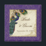 Peacock & Feathers Formele Bruiloft Save the Date Magneet<br><div class="desc">KLEUR PALET: paarse, tan, crème koningsblauw, groen en roest. ONTWERP: Deze bijpassende Save the Date magneten zijn ontworpen om aan familie en gewaardeerde vrienden te geven om uw aanstaande trouwdatum aan te kondigen. DESIGN COLLECTIE: Dit antiek geïnspireerde bruiloft collectie heeft een compleet ensemble van producten en kan worden gemaakt in...</div>
