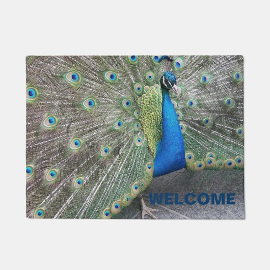 Peacock Feathers Foto Welkom Deurmat (Voorkant)