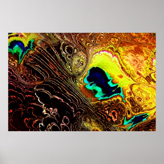 Peacock Feathers Fractal 1 Print (Voorkant)