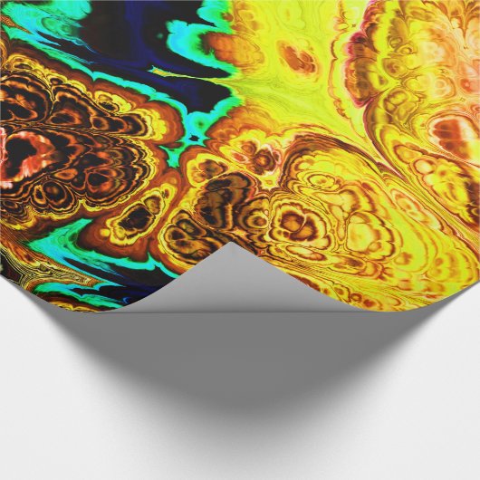 Peacock Feathers Fractal Wrapping Paper Cadeaupapier (Hoek)