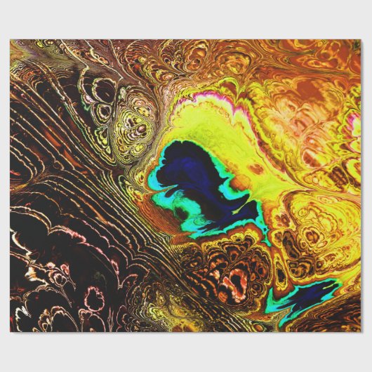 Peacock Feathers Fractal Wrapping Paper Cadeaupapier (Vlak)