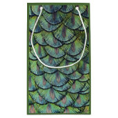 Peacock Feathers Gift Bag Klein Cadeauzakje (Achterkant)
