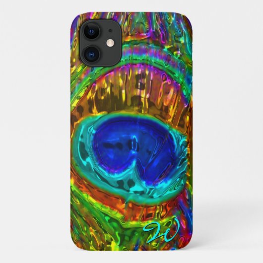 Peacock Feathers Glass Art 1 Case-Mate iPhone Case (Achterkant)