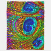 Peacock Feathers Glass Art 1 Fleece Deken (Voorkant)