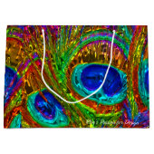 Peacock Feathers Glass Art 1 Large Cadeautasje (Voorkant)