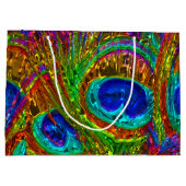 Peacock Feathers Glass Art 1 Large Cadeautasje (Achterkant)