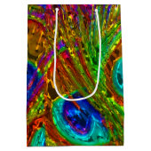 Peacock Feathers Glass Art 1 Medium Cadeauzakje (Achterkant)