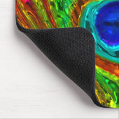 Peacock Feathers Glass Art 1 Mousepad Muismat (Hoek)