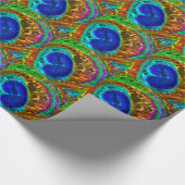 Peacock Feathers Glass Art 1 Verpakkingspapier Cadeaupapier (Hoek)