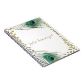 Peacock Feathers & Gold Boho Glam Elegant Notitieboek (Rechterzijde)