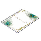 Peacock Feathers & Gold Boho Glam Elegant Notitieboek (Linkerzijde)