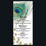 Peacock Feathers & Gold Boho Glam Party Menu Kaart<br><div class="desc">Peacock veren & Gold Boho Glam Party Menu Kaart. Overeenkomende items in dit ontwerp zijn beschikbaar.</div>