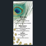 Peacock Feathers & Gold Boho Glam Party Menu Kaart<br><div class="desc">Peacock veren & Gold Boho Glam Party Menu Kaart. Overeenkomende items in dit ontwerp zijn beschikbaar.</div>