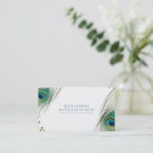 Peacock Feathers & Gold Boho Glam Verwijs een Vrie Aanbevelingskaartje (Staand voorkant)